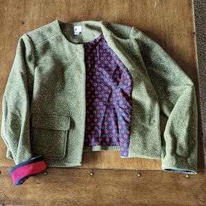 A NEW DAY Olive Cropped Tweed Jacket Blazer